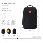 Reroute Travel Backpack & Rucksack | Fits 15.6-16 Inch Laptop | 27L Lightweight Nylon Daypack with Shoe Compartment & Luggage Strap - Image 3