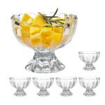 Kitchenware Dinnerware ice Cream Bowls Glasses Solid Dessert Bowl - 120 ml, 6 Pieces, Transparent