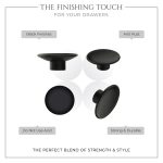 LAPO Premium Drawer Knobs for Home | Stainless Steel Cabinet Hardware | Black Finish | Elegant Round Design for Kitchen & Dressers | Easy Installation | 3 Years Warranty | Pack of 9 - Image 5