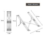 amazon basics Laptop Stand, Height-Adjustable, Foldable, Portable, Ventilated, Fits Up to 15.6-Inch Laptops (Aluminium Alloy, Silver) - Image 9
