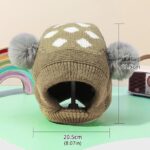 Gajraj Baby Boys Girls Winter Knit Cap Hat Soft Fleece Woolen Hat | Skull Beanie Monkey Cap with Cute Pom Pom Details Unisex Kids Winter Hat (1 Year to 7 Yrs) - Image 3