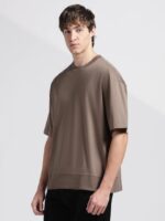 Solid Relaxed Fit Cotton T-Shirt - Image 3