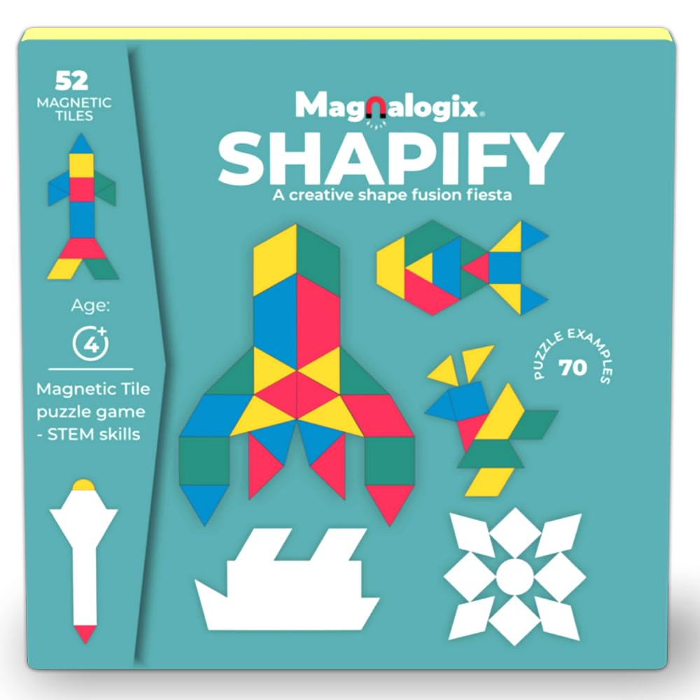 51Z0s8VDO1L._SL1000_.jpg PELIKAS TOYZ Magnalogix Shapes Puzzle Toddler Magnetic, Shapify Magnetic Educational Montessori STEM Travel Toys for 3, 4, 5 Year Old Boys & Girls – Portable Road Trip Activity & Birthday Gift - Image 1