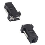 VGA to RJ45 Converter Adapter 15-Pin Male to RJ45 Female Extender Seamless Video Transmission CAT5/CAT6 Ethernet Cable, Plug & Play Compatible with LCD TV PC Projectors Laptops.(1 Pair)