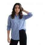 OOMPH! Women Checked Smart Casual Shirt | Women’s Gingham Check Shirts | Full Sleeve Button-Down Casual Westernwear for Women | Smart Fit Office Wear Top