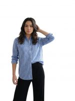 OOMPH! Women Checked Smart Casual Shirt | Women’s Gingham Check Shirts | Full Sleeve Button-Down Casual Westernwear for Women | Smart Fit Office Wear Top