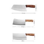 Meat Cleaver Knife, Creative Kitchenware 3Pcs Stainless Steel Kitchen Set Meat Cleaver Chopping Knives Slicing Knife Chef Knives SetProfessional Butcher Chopper Kitchen (Set of 3, G+H+I) - Image 2