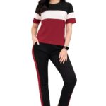 Women's Co-Ord Set | Half Sleeve Round Neck T-Shirt with Matching Track Pants | Stylish Casual Lounge Wear, Travel Wear, Gym Wear & Daily Wear Outfit for Women