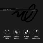 RENEE Hard Black Kajal Pen with Sharpener | 24 Hrs Stay | Long Lasting | Super Black Kajal Pencil | Matte Finish & Rich Color Payoff | Smudge & Water Proof | One Swipe Application Formula | 0.35gm - Image 5