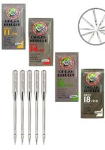 Premium Organ Art and Craft Stainless Steel Needles | Size 11, 14, 16, 18, 21 | HAx1 - 11/75, 14/90, 16/100, 18/110| Set of 05 Needles Each | Home Use Sewing Machine Needle (4 Packets) Total 20 Pcs | Type : One Side Flat