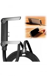 USB C to USB C Fast Charging Cable, 1.5 m, Braided, with Foldable Adjustable Phone Stand, Multi Angle, 240W, High Speed Data Transfer for Smartphones, Tablets, Laptops - Image 2