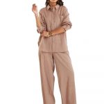 Amazon Brand - Anarva Women's Pure Cotton Kurta Set | Relaxed Fit Shirt & Palazzo Pants | Soft and Breathable | Summer Kurta Sets for Women | Daily Office Casual Western Vacation Travel Wear
