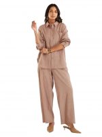 Amazon Brand - Anarva Women's Pure Cotton Kurta Set | Relaxed Fit Shirt & Palazzo Pants | Soft and Breathable | Summer Kurta Sets for Women | Daily Office Casual Western Vacation Travel Wear