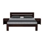 Solid Sheesham Wood Queen Bed Without Storage Bed | Stylish Bed for Bedroom, Living Room | (DK Walnut, Queen) - Image 3