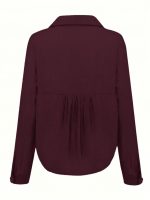 Women's Korean Style Cotton Linen Shirt Full Sleeve Casual Office Wear - Image 2