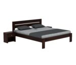 Solid Sheesham Wood Queen Bed Without Storage Bed | Stylish Bed for Bedroom, Living Room | (DK Walnut, Queen) - Image 5