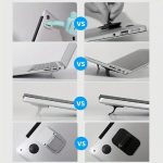 Mini Foldable Invisible Stand for Laptop & Tablet, Pack of 2 | Self-Adhesive, Zinc Alloy Laptop Feet, Anti-Slip Silicone Pads, Ergonomic Keyboard Riser for Cooling - Image 4