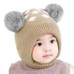 Gajraj Baby Boys Girls Winter Knit Cap Hat Soft Fleece Woolen Hat | Skull Beanie Monkey Cap with Cute Pom Pom Details Unisex Kids Winter Hat (1 Year to 7 Yrs)