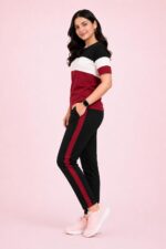 Women's Co-Ord Set | Half Sleeve Round Neck T-Shirt with Matching Track Pants | Stylish Casual Lounge Wear, Travel Wear, Gym Wear & Daily Wear Outfit for Women - Image 3