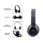 icall P47 Over Ear Wireless Bluetooth Headphones with Mic (Black) - Image 2