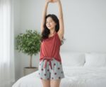Celary Korean Women Pyjama Set |Cute Printed Sleeveless Cotton Blend Top & Shorts Pyjama Set | Soft Breathable Summer Sleepwear & Loungewear for Ladies | Shorts Set for Women - Image 3