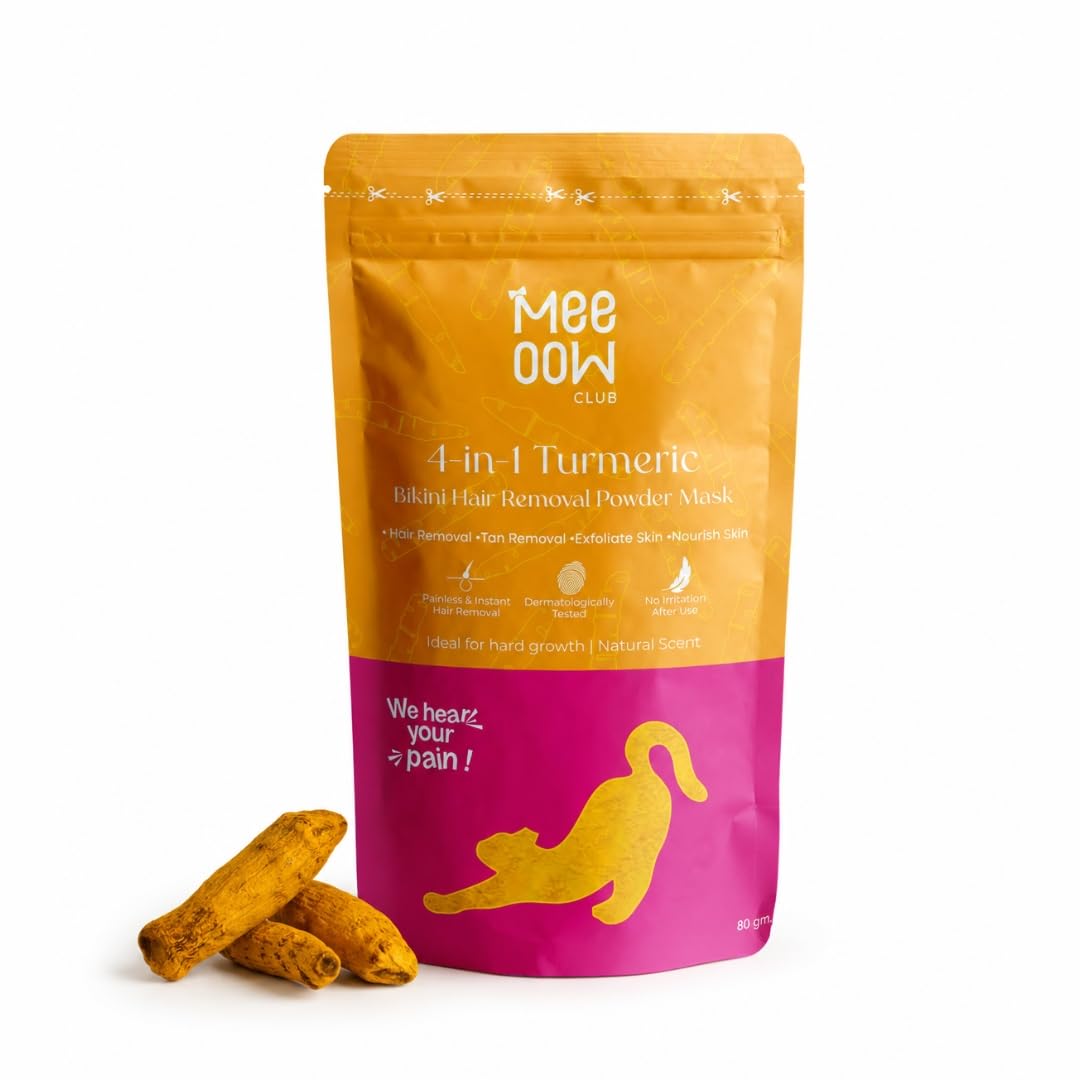 51e1rCUbuHL._SL1080_.jpg 4 in 1 Turmeric Bikini Wax Powder Tan Removal Hair Removal Skin Brightening Turmeric Bikini Line Hair Removal Waxing Powder Made For Sensitive Skin No Heat No Strip Bikini Wax Powder For Women 80g - Image 1