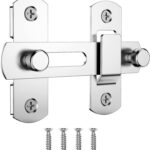 Stainless Steel Door Bolt Lock | Heavy Duty Flip Latch for Sliding Barn Doors, Gates, Bathrooms, Garage, Outdoor Garden – Latch Lock Hardware | Windows | Cabinets (Door Latch Lock)