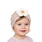 SYGA Baby Cap Flower Wool Warm Knitted Streachable Hat Infant Toddler Baby Cap 0-3 Years