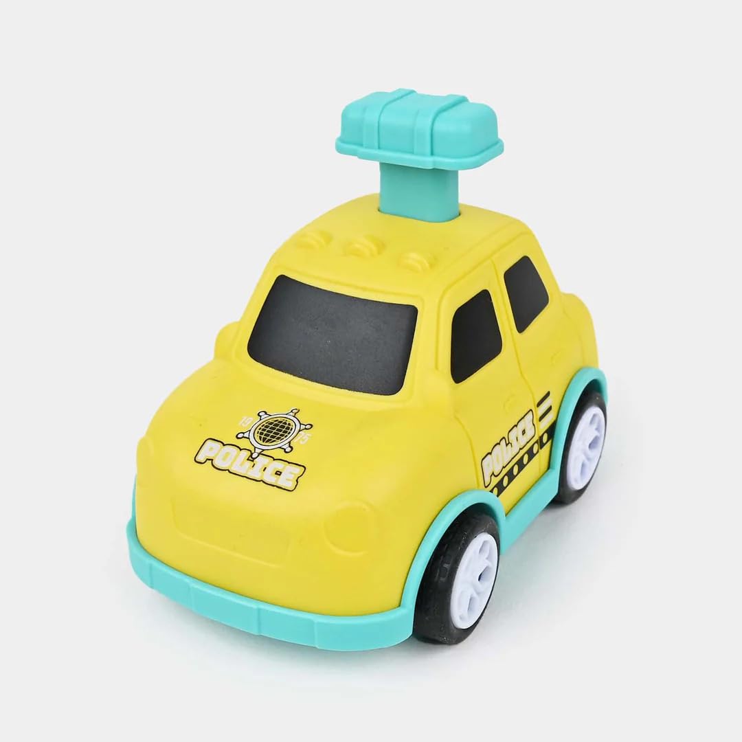 51fLu3du8wL._SL1080_.jpg Press & Go Police Car Toy for Kids, Friction Powered Push and Go Mini Vehicle, Cartoon Police Car with Bump & Go Action, Educational Toy for Boys & Girls, Multicolor - Image 1