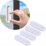 Self-Adhesive Handles for Sliding Windows and Doors 4-Pack Self-Stick Instant Pulls for Cabinets Drawers and Wardrobes Auxiliary Furniture Handles for Glass Tile and Wood Surfaces