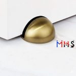 MHS Half Moon Stainless Steel Safety Door Stopper, Floor Mount Half Dome Door Stopper with Rubber Bumper, Heavy-Duty Door Stop Bumper & Wall Protector, Includes Screws & Wall Plugs (1, Antique Brass) - Image 4