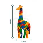 Wooden Giraffe Alphabet & Number Puzzle for Kids | Double Sided Educational Jigsaw Puzzle Toy | Montessori Learning Board for Toddlers & Preschool Children | Wooden Animal Puzzle Game - Image 5