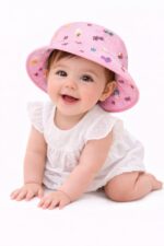 Nephar Infant Girls Printed Sun Hat | Wide Brim Summer Protection Cap | Cute Outdoor Baby Hat for Travel, Beach - Image 2