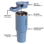 Nestasia PickSip40 Tumbler with Straw & Top Handle 1.2L | Insulated Stainless Steel Sipper Water Bottle for Adults with Dual Flip Opening Sip-Swig Leakproof Lid for Office & Gym (Blue Frost) - Image 4