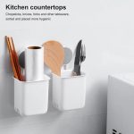 Wall Mounted Self Adhesive Toothbrush Holder with Plastic Soap Holder- Brush Holder- Soap Dish for Bathroom- Soap Stand (Toothbrush Holder+Twin Soap Dish) - Image 5