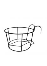 D&G Homes Anti-Rust Metal Hanging Planters for Balcony (Black, Pack of 2) | Round Flowerpot Holder | Railing Planters for Fence, Garden,Gamla and Home | Decorative Indoor/Outdoor Pot Stand - Image 3