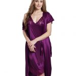 PNAEONG Satin Short Wedding Nighty for Women Bridal