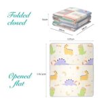 TARKAN Foldable Baby Play Mat with Raised Borders, Double-Sided Design, 140 x 180 cm x 7mm, Dinosaur and Penguin Pattern - Image 3