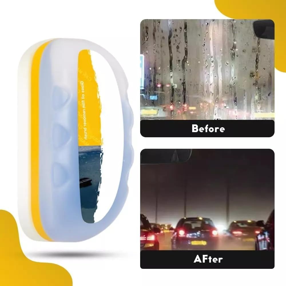 51hPwCzU1cL._SL1000_.jpg Automotive Oil Film Cleaning Brush, 2026 Upgrade Clearvision Car Windshield Cleaner, Clearvision Glass Cleaner, 150mll Reusable Oil Film Cleaning Brush for Car Window, Prevents Rain and Fog - Image 1