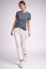 Women’s Solid Short Sleeve T-Shirt Round Neck Plain Casual Wear Top for Daily Use - Image 2