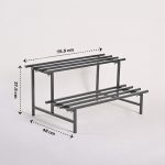UGAOO Elevate 2-Tier Square Tube Heavy Duty Metal Plant Stand - Black | Iron Pot Stand for Indoor & Outdoor Use | Balcony, Patio, Living Room & Garden Decor - Image 7