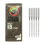 Premium Organ Art and Craft Stainless Steel Needles | Size 11, 14, 16, 18, 21 | HAx1 - 11/75, 14/90, 16/100, 18/110| Set of 05 Needles Each | Home Use Sewing Machine Needle (4 Packets) Total 20 Pcs | Type : One Side Flat - Image 5
