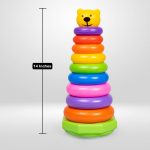 TOYZTREND Plastic Baby Kids Teddy Stacking Ring Jumbo Stack Up Educational Toy Assorted color Rings Tower Construction Toys - Image 5