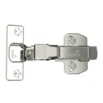 Hettich Slide On Hinge 0K with Mounting Plate Cabinet Hinges | Cabinet Hinges | Full Overlay | Nickel Plated Finish | 95° Opening | 14-25mm Thick Panel | Pack of 5 (10 Hinge) - Image 3