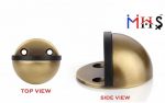 MHS Half Moon Stainless Steel Safety Door Stopper, Floor Mount Half Dome Door Stopper with Rubber Bumper, Heavy-Duty Door Stop Bumper & Wall Protector, Includes Screws & Wall Plugs (1, Antique Brass) - Image 3