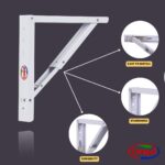 Compal Folding Table Bracket, Heavy Duty Wall Mounted Collapsible Shelf Brackets, DIY Floating Workstation Hinges, Space Saving Drop Leaf Hardware, Black, 1 Pair (22 Inch Bracket) - Image 3