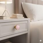 Evgor Studios Cabinet Knob with Pink Mother of Pearl Inlay, Gold Brass Finish, Round Hardware Pull for Cabinet,Chest of Drawer,sidetable etc(Pack of 2) - Image 3