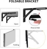 Folding Shelf Brackets, Heavy Duty Stainless Steel Collapsible Bracket Wall Mounted DIY Foldable Brackets for Table Desk Workbench Wall Mounted Brackets (Folding Shelf Brackets 20CM) - Image 7