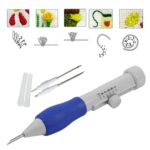 SHIVOM Punch Needle Kit for Beginners | Adjustable Embroidery Punch Pen with 3 Needle Sizes & 2 Threaders | DIY Embroidery, Sewing, Knitting & Rug Punch Tool (Felting Punch Needle Pen Blue) - Image 5
