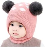 Kids Winter Hat Warm Cute Cartoon Design Monkey Cap Soft Fleece Lined Knitted Woolen Ear Protection Earflap Hood for Baby Girls and Boy (3month to 4 Years)